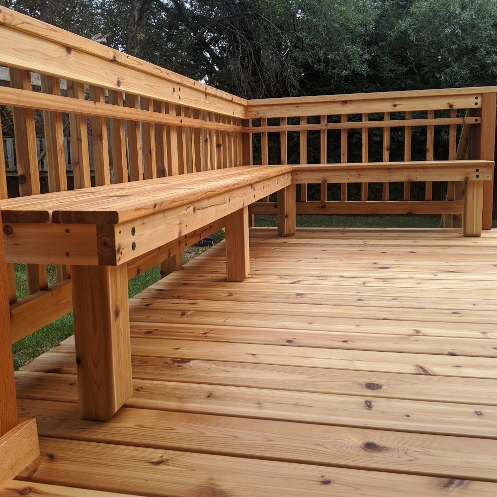 Cedar Deck Bench Cedar Deck with Bench